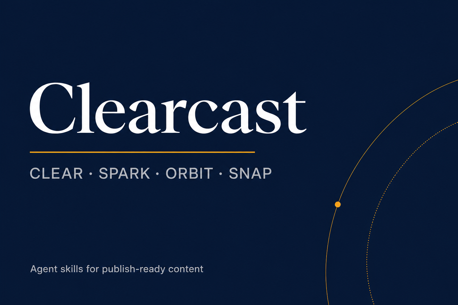 Groundledger — CLEAR SPARK ORBIT SNAP PROBE SAFE agent skills for Claude Code and Cursor